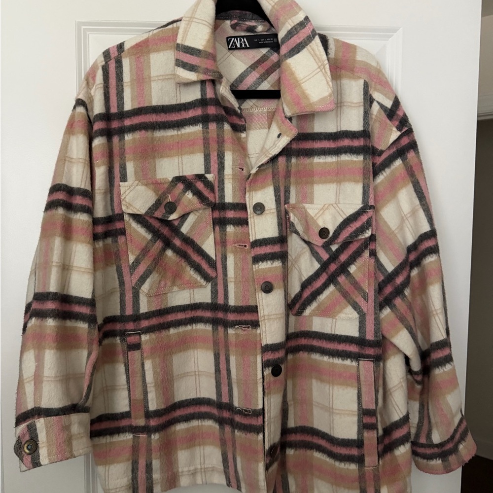Zara Multicolor Plaid Shirt Jacket